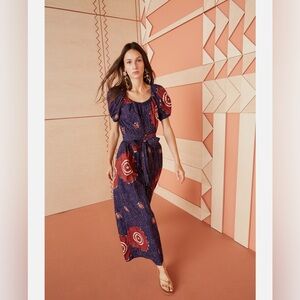 Ulla Johnson Perla Jumpsuit in the Midnight color and Sand Dollar print.